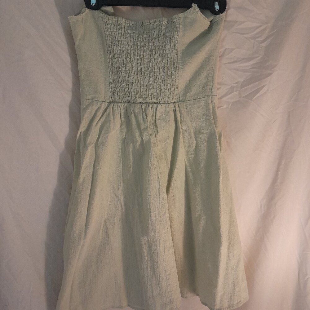 Light Green H&M mini Spring Dress *Reworked sleeveless design with raw cut edges - Picture 7 of 10